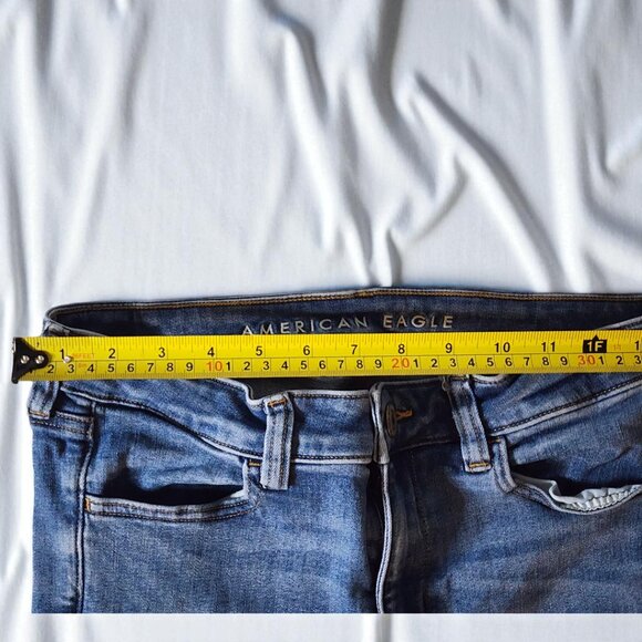 American Eagle Skinny Jeans 6L – Super Soft Stretch Blue Denim Mid Rise Long - Picture 6 of 11